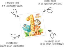 Laden Sie das Bild in den Galerie-Viewer, Edition Seidel Premium quadratische Glückwunschkarte zum 1. Geburtstag mit Umschlag. Geburtstagskarte Happy Birthday Billet Tier Karte Kind Mädchen Junge (GQ193 SW024)