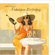 Laden Sie das Bild in den Galerie-Viewer, Edition Seidel Premium quadratische Geburtstagskarte mit Umschlag. Glückwunschkarte Fabulous Birthday Billet Karte für Frau Freundin Kollegin Sekt Champagner (GQ250 SW024)