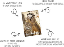 Laden Sie das Bild in den Galerie-Viewer, Edition Seidel Premium Geburtstagskarte mit Umschlag. Glückwunschkarte Grusskarte Billet Geburtstag Happy Birthday Mann Frau einzelne eine Sprüche Karte Erdmännchen (G3129 SW022)