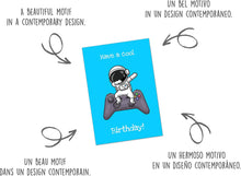 Laden Sie das Bild in den Galerie-Viewer, Edition Seidel Premium Geburtstagskarte mit Umschlag. Glückwunschkarte Billet cool Happy Birthday Humor Lustig Teenager Junge Mädchen Gamer Controller Astronaut (G3497 SW023)