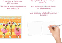 Laden Sie das Bild in den Galerie-Viewer, Edition Seidel Premium quadratische Geburtstagskarte mit Umschlag. Glückwunschkarte Happy Birthday Billet Karte mit lustigem Spruch Frau Freundin Kollegin Coole Giraffen (GQ184 SW024)