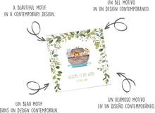 Laden Sie das Bild in den Galerie-Viewer, Edition Seidel Premium quadratische Glückwunschkarte zur Geburt mit Umschlag. Karte Grußkarte Babykarte Billet Hello Baby Kind Junge Mädchen Arche Tiere Little One (EQ114 SW024)