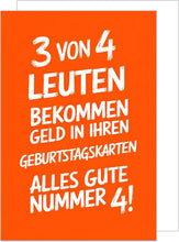 Laden Sie das Bild in den Galerie-Viewer, Edition Seidel Premium Geburtstagskarte mit Umschlag. Glückwunschkarte Grußkarte Karte mit lustigem Spruch Geburtstag Happy Birthday Mann Frau (G3620 SW024)