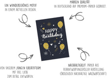 Laden Sie das Bild in den Galerie-Viewer, Edition Seidel Premium Geburtstagskarte mit Goldprägung und Umschlag. Glückwunschkarte Grusskarte Billet Geburtstag Happy Birthday Mann Frau einzelne eine Sprüche Karte Gold (G2896 SW022) (Design 4)