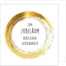 Laden Sie das Bild in den Galerie-Viewer, Edition Seidel Premium quadratische Glückwunschkarte zum Jubiläum mit Umschlag. Jubiläumskarte Ehrentag Grußkarte Billet Mann Frau Feier Firma (JQ102 SW025)