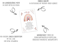 Laden Sie das Bild in den Galerie-Viewer, Edition Seidel Premium Glückwunschkarte zur Taufe mit Umschlag. Taufkarte mit Spruch Karte Grusskarte Segenswünsche Regenbogen Herz Taufkind Mädchen rosa (ET175 SW023)