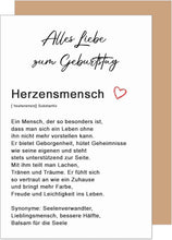 Laden Sie das Bild in den Galerie-Viewer, Edition Seidel Premium Geburtstagskarte mit Umschlag. Glückwunschkarte Grußkarte Karte mit Spruch Geburtstag Happy Birthday Mann Frau Herz (G3715 SW025)