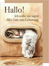 Laden Sie das Bild in den Galerie-Viewer, Edition Seidel Premium Glückwunschkarte zum Geburtstag mit Umschlag. Grußkarte Karte Geburtstagskarte Spruch für Mann Frau Freund Freundin Kind Mädchen Junge Katze süß (G3950 SW026)