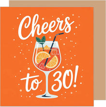 Laden Sie das Bild in den Galerie-Viewer, Edition Seidel Premium quadratische Glückwunschkarte zum 30. Geburtstag mit Umschlag. Geburtstagskarte Karte mit englischem Text für Mann Frau Freund Freundin Cheers (GQ513 SW025)