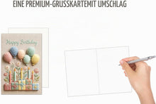 Laden Sie das Bild in den Galerie-Viewer, Edition Seidel Premium Glückwunschkarte zum Geburtstag mit Umschlag. Geburtstagskarte Grußkarte Karte Klappkarte Spruch Englisch Happy Birthday Mann Frau Kreativität Stickerei (G4384 SW026)