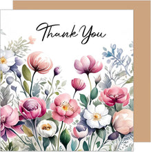 Laden Sie das Bild in den Galerie-Viewer, Edition Seidel Premium quadratische Glückwunschkarte mit Umschlag. Dankeskarte Grußkarte Danke Danksagung Dankeschön Mann Frau Freund Freundin Blumen (DQ100 SW025)