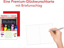 Laden Sie das Bild in den Galerie-Viewer, Edition Seidel Premium Glückwunschkarte zur Einschulung mit Umschlag. Einschulungskarte Karte Grusskarte Kind Mädchen Junge Schulanfang Sprüche (ES114 SW022)