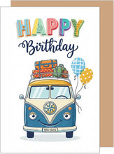 Laden Sie das Bild in den Galerie-Viewer, Edition Seidel Premium Glückwunschkarte zum Geburtstag mit Umschlag. Grußkarte Karte Geburtstagskarte Spruch Englisch Bus Luftballons für Mann Frau Freund Freundin (G4066 SW126)