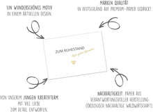 Laden Sie das Bild in den Galerie-Viewer, Edition Seidel Premium Glückwunschkarte zum Ruhestand mit Umschlag. Grußkarte Billet Karte mit Spruch für Frau Mann Kollegin Kollege Pension Abschied Rente Ruhe Herz (R141 SW024)