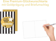 Laden Sie das Bild in den Galerie-Viewer, Edition Seidel Premium Geburtstagskarte mit Goldprägung und Umschlag. Glückwunschkarte Grusskarte Billet Geburtstag Happy Birthday Mann Frau Karte (G2324 SW023)