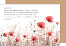 Laden Sie das Bild in den Galerie-Viewer, Edition Seidel Premium Trauerkarte mit Umschlag. Beileidskarte Trauer Karte In tiefem Mitgefühl Anteilnahme Beileid Blumenfeld Mohnblume (T1198 SW025)