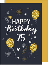 Laden Sie das Bild in den Galerie-Viewer, Edition Seidel Premium Glückwunschkarte zum 75. Geburtstag mit Umschlag. Geburtstagskarte Grusskarte Billet Karte Happy Birthday Mann Frau (GZ346-75 SW023)