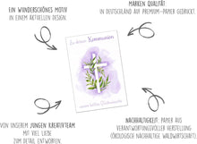 Laden Sie das Bild in den Galerie-Viewer, Edition Seidel Premium Glückwunschkarte zur Kommunion mit Umschlag. Kommunionskarte Karte mit Spruch Grusskarte Kreuz Junge Mädchen (KO301 SW024)