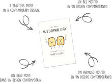 Laden Sie das Bild in den Galerie-Viewer, Glückwunschkarte zur Hochzeit mit Umschlag aus Kraftpapier. Hochzeitskarte Just Married Wedding Brautpaar Toast anstoßen (H487 SW024)