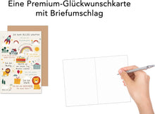Laden Sie das Bild in den Galerie-Viewer, Edition Seidel Premium Glückwunschkarte zur Einschulung mit Umschlag. Einschulungskarte mit Spruch Karte Grußkarte für Schulkind Mädchen Junge Schulstart 1. Klasse Motivation (ES154 SW025)