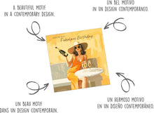 Laden Sie das Bild in den Galerie-Viewer, Edition Seidel Premium quadratische Geburtstagskarte mit Umschlag. Glückwunschkarte Fabulous Birthday Billet Karte für Frau Freundin Kollegin Sekt Champagner (GQ250 SW024)