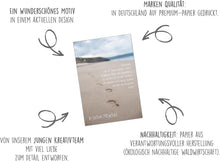 Laden Sie das Bild in den Galerie-Viewer, Edition Seidel Premium Trauerkarte mit Umschlag. Beileidskarte Trauer Karte mit Spruch Strand Fußspuren in tiefem Mitgefühl herzliches Beileid Abschied Anteilnahme (T1078 SW023)