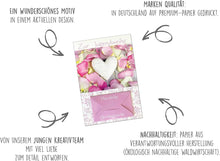 Laden Sie das Bild in den Galerie-Viewer, Edition Seidel Premium Glückwunschkarte Geldscheinkarte zur Jugendweihe mit Umschlag. Eine einzelne Karte Jugendweihekarte Grusskarte Rosenblüten weisses Herz Junge Mädchen (GS-JW101 SW022)