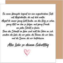 Laden Sie das Bild in den Galerie-Viewer, Edition Seidel Premium quadratische Geburtstagskarte mit Umschlag. Glückwunschkarte Geburtstag Karte Mann Frau Spruch Liebe (GQ481 SW025)