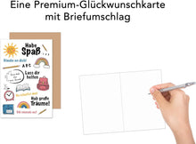 Laden Sie das Bild in den Galerie-Viewer, Edition Seidel Premium Glückwunschkarte zur Einschulung mit Umschlag. Einschulungskarte mit Spruch Karte Grußkarte für Schulkind Mädchen Junge Schulstart 1. Klasse Motivation (ES151 SW025)