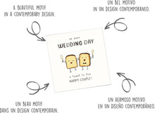 Laden Sie das Bild in den Galerie-Viewer, Quadratische Glückwunschkarte mit Umschlag. Hochzeitskarte Just Married Mr. & Mrs. Toast (HQ104 SW025)