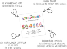 Laden Sie das Bild in den Galerie-Viewer, Edition Seidel Premium quadratische Glückwunschkarte zur Einschulung mit Umschlag. Einschulungskarte mit Spruch zum Schulanfang Karte Grußkarte für Schulkind Mädchen Junge 1. Klasse (ESQ106 SW025)