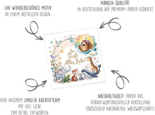 Laden Sie das Bild in den Galerie-Viewer, Edition Seidel Premium quadratische Glückwunschkarte zur Taufe mit Umschlag. Taufkarte Grußkarte Karte Taufkind Junge Mädchen Kinder Kind Tiere Arche Noah (ETQ118 SW025)