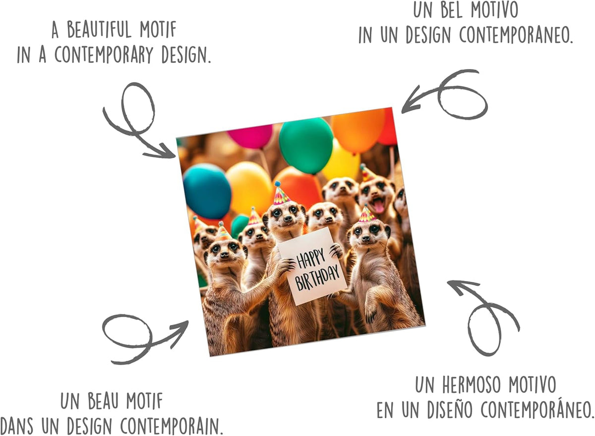 Depesche Tierkarte Zum Geburtstag – Süße Erdmännchen Glückwunschkarte (Nr. 25_A)