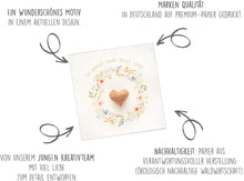 Laden Sie das Bild in den Galerie-Viewer, Edition Seidel Premium quadratische Glückwunschkarte zur Taufe mit Umschlag. Taufkarte Grußkarte Karte Herz Taufkind Junge Mädchen Kinder (ETQ110 SW025)