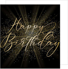 Laden Sie das Bild in den Galerie-Viewer, Edition Seidel Premium quadratische Geburtstagskarte mit Umschlag. Glückwunschkarte Happy Birthday Billet Karte Mann Frau Schwarz Gold Elegantes Design (GQ132)