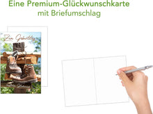 Laden Sie das Bild in den Galerie-Viewer, Edition Seidel Premium Geburtstagskarte mit Umschlag. Glückwunschkarte Grusskarte Billet Geburtstag Happy Birthday Mann Frau einzelne eine Sprüche Karte Wandern Natur (G3056 SW022)