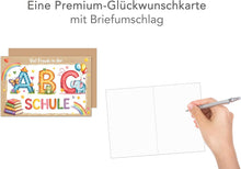 Laden Sie das Bild in den Galerie-Viewer, Edition Seidel Premium Glückwunschkarte zur Einschulung mit Umschlag. Einschulungskarte Karte zum Schulanfang Grußkarte Spruch Schulkind Mädchen Junge 1. Klasse (ES163 SW025)