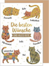 Laden Sie das Bild in den Galerie-Viewer, Edition Seidel Premium Glückwunschkarte zum Geburtstag mit Umschlag. Grußkarte Karte Geburtstagskarte für Mann Frau Kind Spruch Beste Wünsche Katze Tier (G3863 SW026)