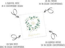 Laden Sie das Bild in den Galerie-Viewer, Quadratische Glückwunschkarte zur Hochzeit mit Umschlag. Just Married Mr. & Mrs. Zweige Eukalyptus (HQ103 SW025)