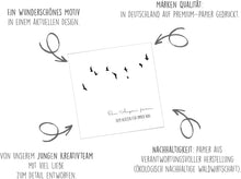 Laden Sie das Bild in den Galerie-Viewer, Edition Seidel Premium quadratische Trauerkarte mit Umschlag. Beileidskarte Karte mit Spruch In stiller Trauer Mitgefühl stille Anteilnahme Abschied herzliches Beileid Vögel (TQ102 SW024)