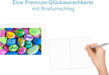 Laden Sie das Bild in den Galerie-Viewer, Edition Seidel Premium Glückwunschkarte zur Konfirmation mit Umschlag. Konfirmationskarte Karte mit Spruch Grusskarte Steine Kreuz Junge Mädchen (KF315 SW024)