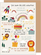 Laden Sie das Bild in den Galerie-Viewer, Edition Seidel Premium Glückwunschkarte zur Einschulung mit Umschlag. Einschulungskarte mit Spruch Karte Grußkarte für Schulkind Mädchen Junge Schulstart 1. Klasse Motivation (ES154 SW025)