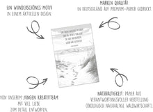 Laden Sie das Bild in den Galerie-Viewer, Edition Seidel Premium Trauerkarte mit Umschlag. Beileidskarte Trauer Karte mit Zitat In tiefem Mitgefühl Anteilnahme Beileid Strand Weg Dünen (T1201 SW025)