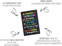Laden Sie das Bild in den Galerie-Viewer, Edition Seidel Premium Glückwunschkarte zur Einschulung mit Umschlag. Einschulungskarte mit Spruch Karte Grußkarte für Schulkind Mädchen Junge Schulstart 1. Klasse Motivation (ES148 SW024)