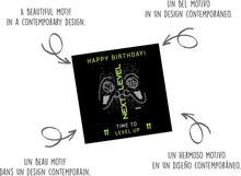 Laden Sie das Bild in den Galerie-Viewer, Edition Seidel Premium quadratische Geburtstagskarte mit Umschlag. Glückwunschkarte Happy Birthday Billet Karte Mann Frau Jugendliche Kinder Gamer Controller Sprüche (GQ142)