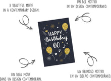 Laden Sie das Bild in den Galerie-Viewer, Edition Seidel Premium Glückwunschkarte zum 60. Geburtstag mit Umschlag. Geburtstagskarte Grusskarte Billet Karte Happy Birthday Mann Frau (GZ346-60 SW023)