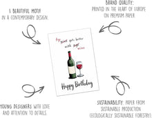 Laden Sie das Bild in den Galerie-Viewer, Edition Seidel Premium Geburtstagskarte mit Umschlag. Glückwunschkarte Grußkarte Karte Geburtstag Happy Birthday Mann Frau Wein lustig (G3670 SW024)