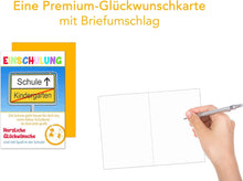 Laden Sie das Bild in den Galerie-Viewer, Edition Seidel Premium Glückwunschkarte zur Einschulung mit Umschlag. Einschulungskarte Karte Grusskarte Einschulung Kind Mädchen Junge Sprüche (ES115 SW022)
