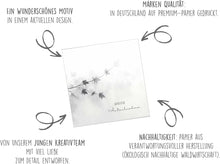 Laden Sie das Bild in den Galerie-Viewer, Edition Seidel Premium quadratische Trauerkarte mit Umschlag. Beileidskarte Karte In stiller Trauer Mitgefühl stille Anteilnahme Abschied herzliches Beileid Zweige Nebel (TQ103 SW024)