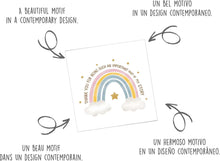 Laden Sie das Bild in den Galerie-Viewer, Edition Seidel Premium quadratische Glückwunschkarte mit Umschlag. Dankeskarte Grußkarte Danke Danksagung Dankeschön Mann Frau Freund Freundin Regenbogen (DQ103 SW025)